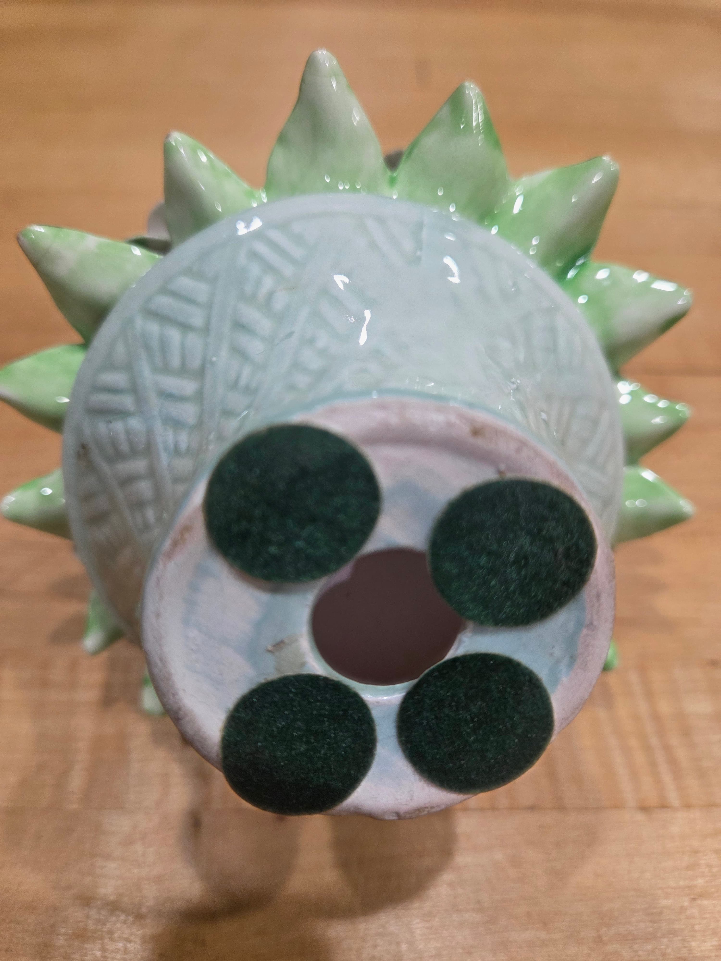 Vintage Norleans Japan Ceramic 3D Lavender Floral Pyramid Centerpiece - Thumbnail 3