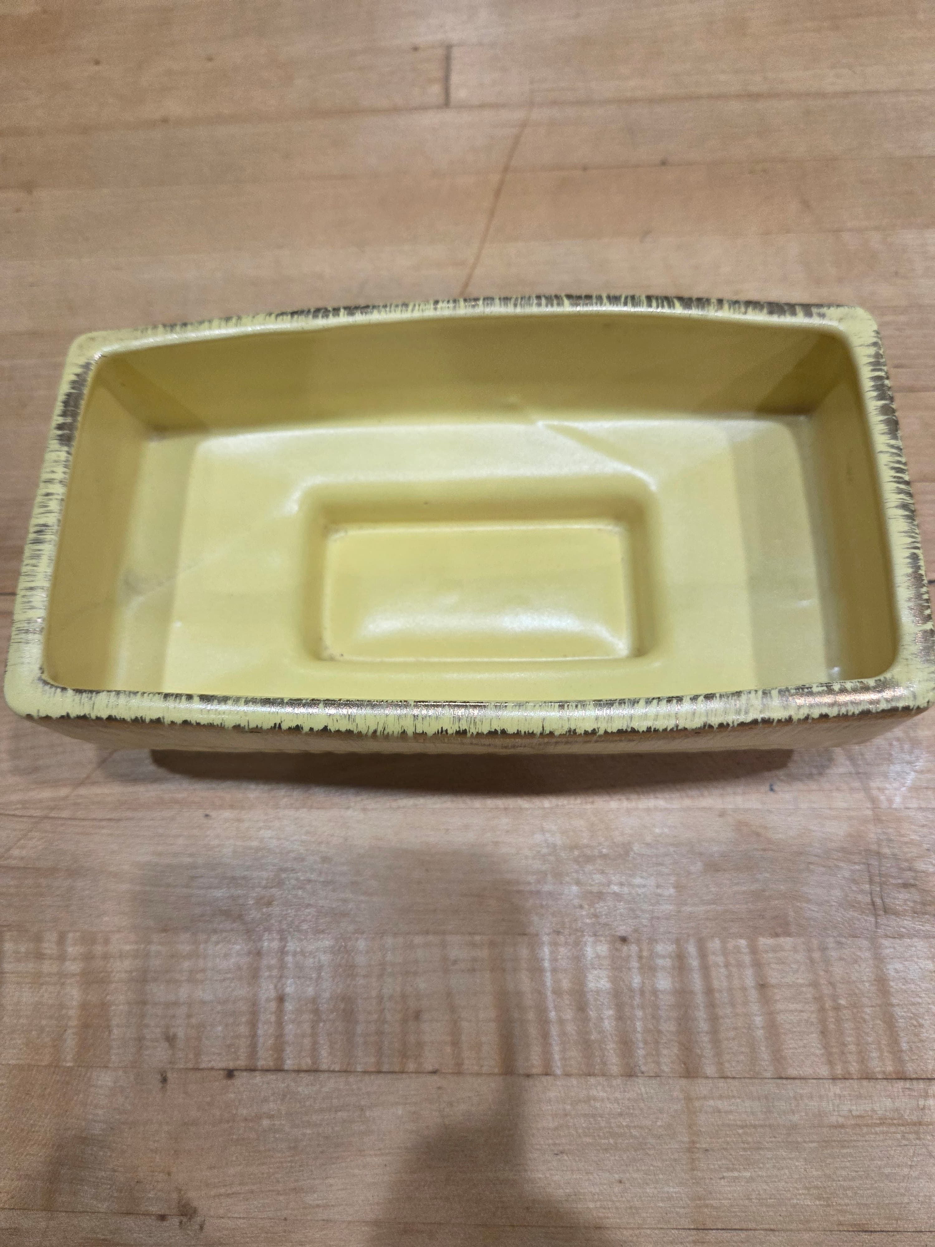 Vintage 1963 Inarco Sun Glo Yellow Ceramic Rectangular Planter E1150 Japan - Thumbnail 7