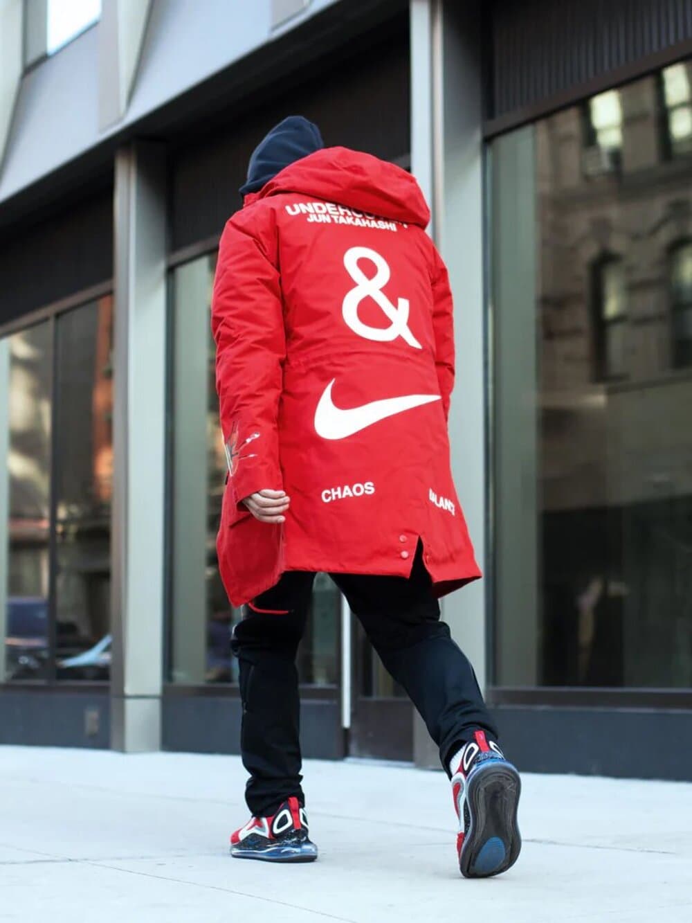 Nike x Undercover Fishtail Parka in 'Sport Red'. Size XL