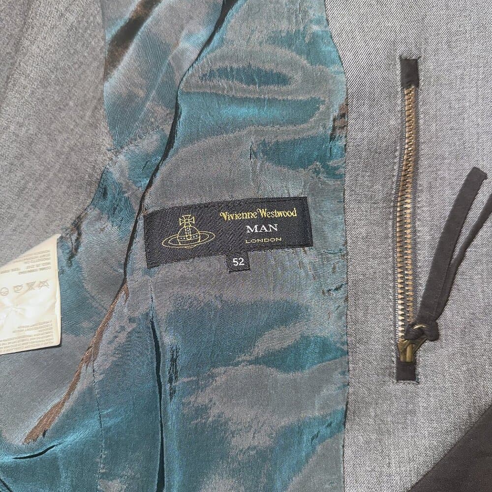Vivienne Westwood Grey Wool Suit size - EU 52 Mid 2000s 3-Button Single Breasted - Thumbnail 7