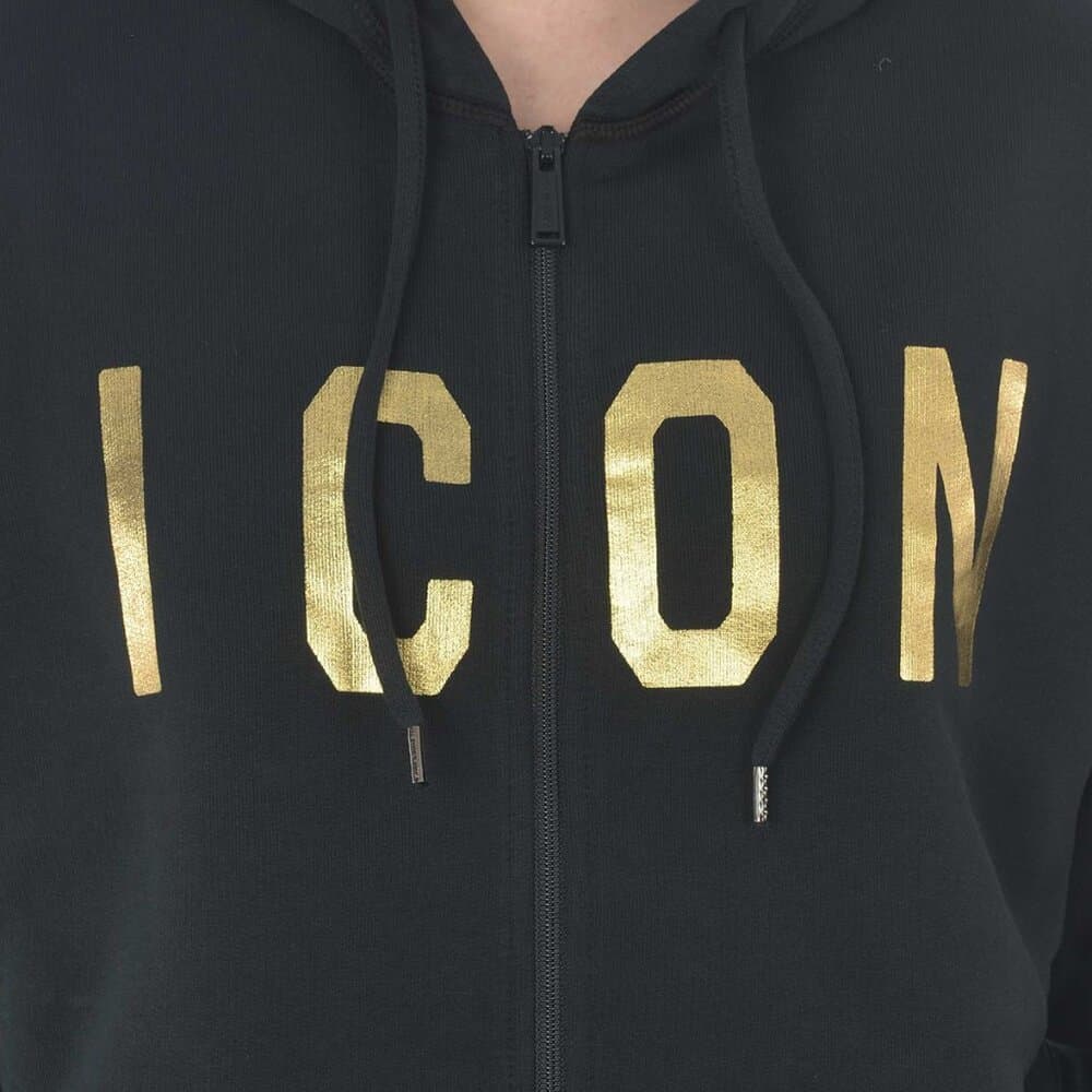 Dsquared2 Hooded sweatshirt with Golden Icon print - Thumbnail 5