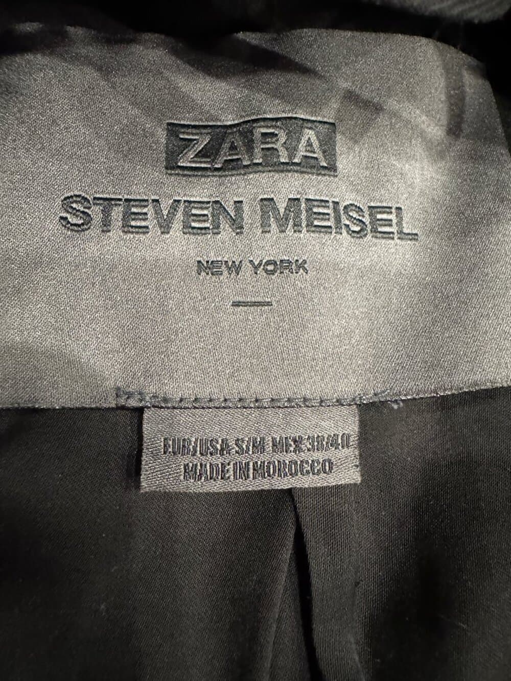 Zara x Steven Meisel Black Cotton Blend Coat - Thumbnail 8
