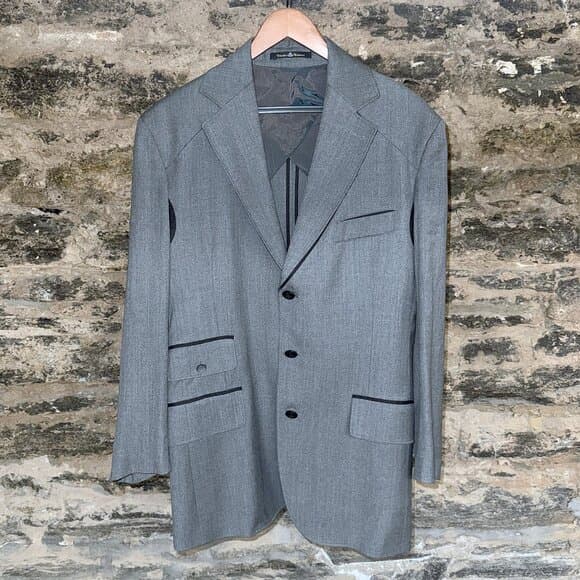 Vivienne Westwood Grey Wool Suit size - EU 52 Mid 2000s 3-Button Single Breasted - Thumbnail 17