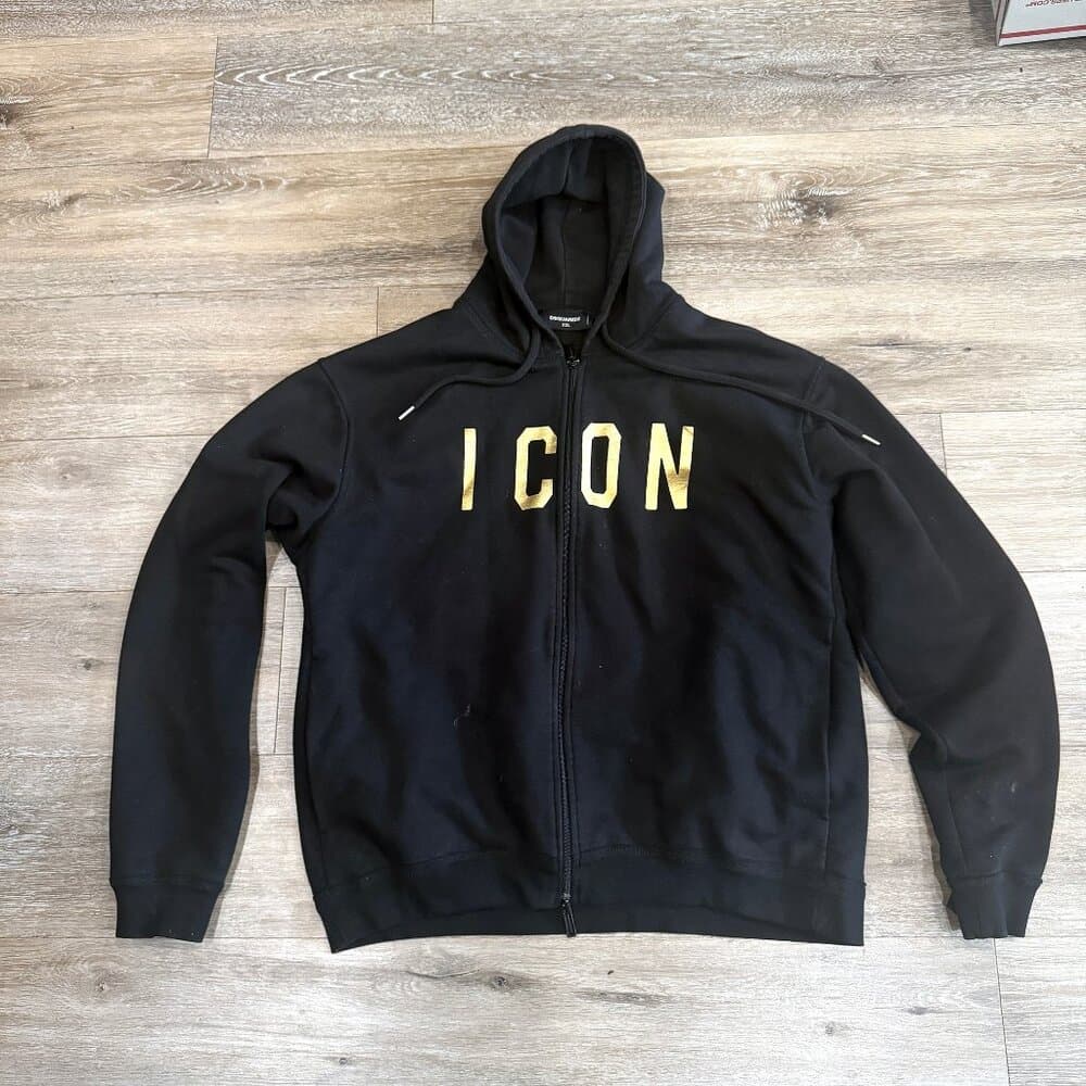 Dsquared2 Hooded sweatshirt with Golden Icon print - Thumbnail 6