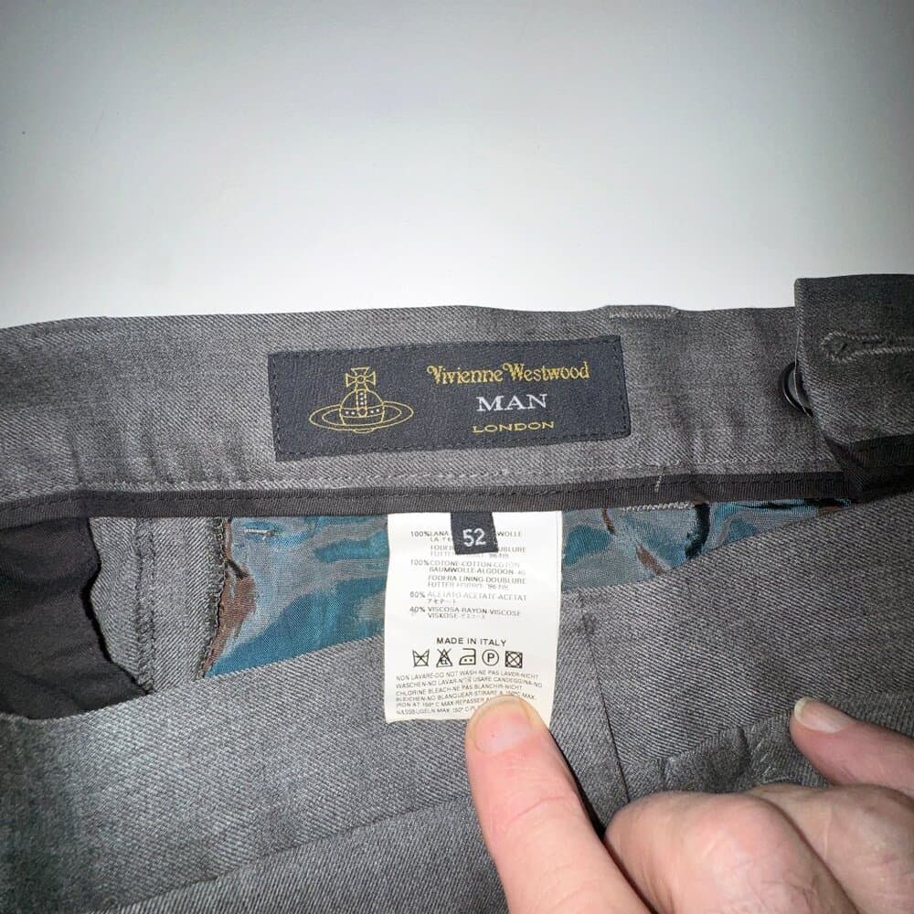 Vivienne Westwood Grey Wool Suit size - EU 52 Mid 2000s 3-Button Single Breasted - Thumbnail 10
