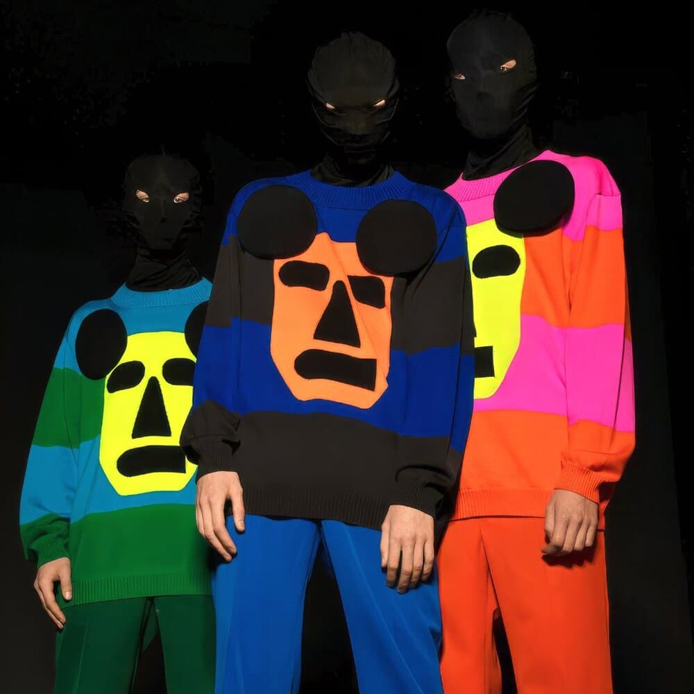 WALTER VAN BEIRENDONCK A/W 21 Merino wool knit featuring Gimp mask - Thumbnail 2