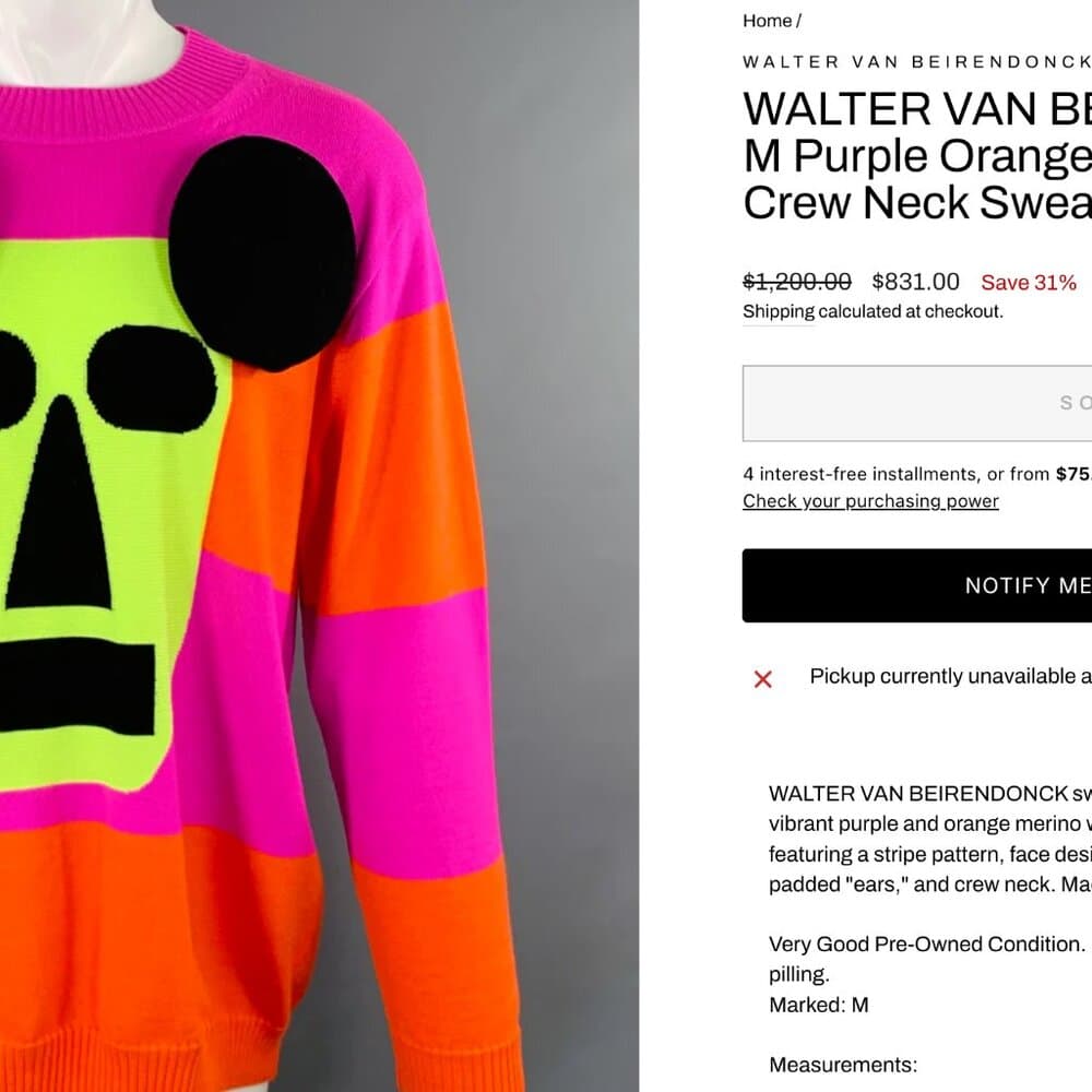 WALTER VAN BEIRENDONCK A/W 21 Merino wool knit featuring Gimp mask - Thumbnail 5