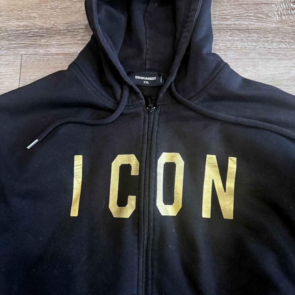 Dsquared2 Hooded sweatshirt with Golden Icon print - Thumbnail 3
