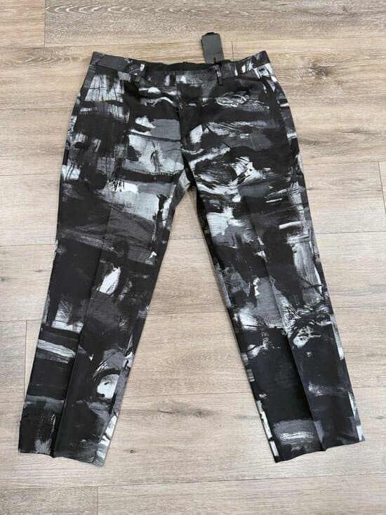 Moschino Couture Abstract Painted Brushstroke Tailored Trousers - size 54 - Thumbnail 6