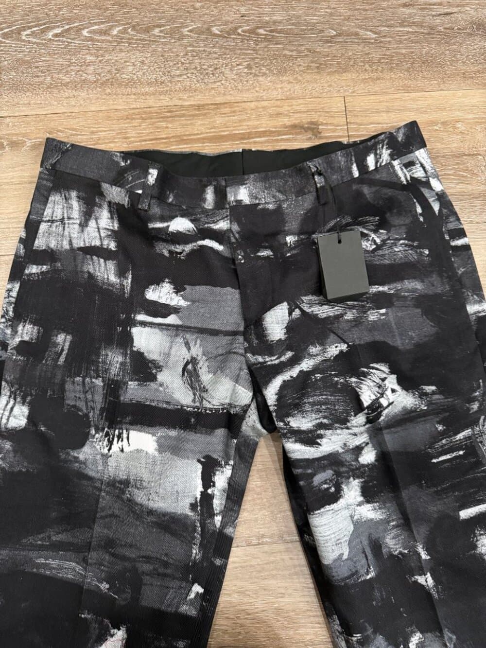 Moschino Couture Abstract Painted Brushstroke Tailored Trousers - size 54