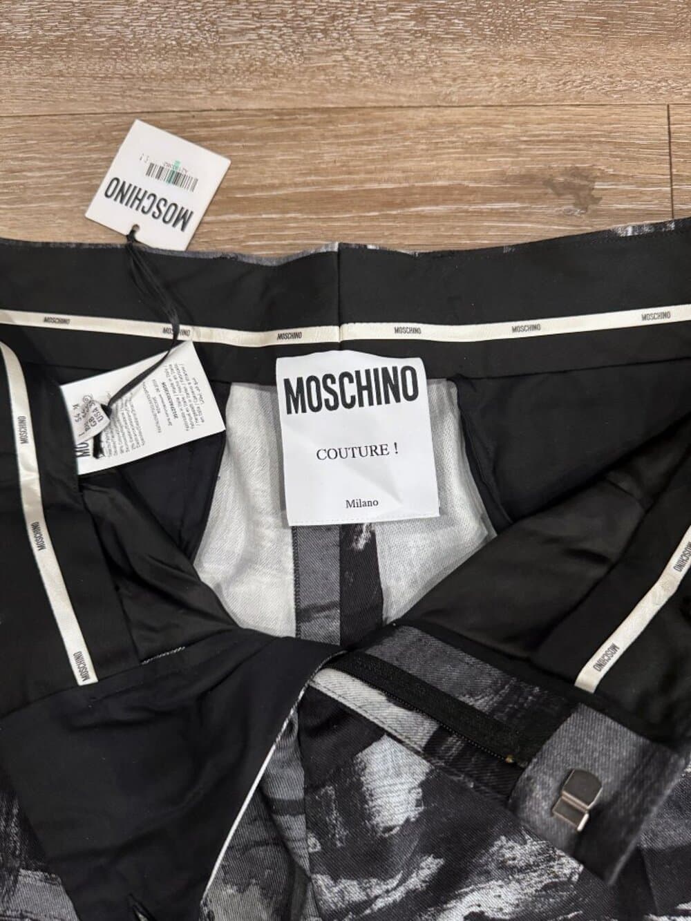 Moschino Couture Abstract Painted Brushstroke Tailored Trousers - size 54 - Thumbnail 2