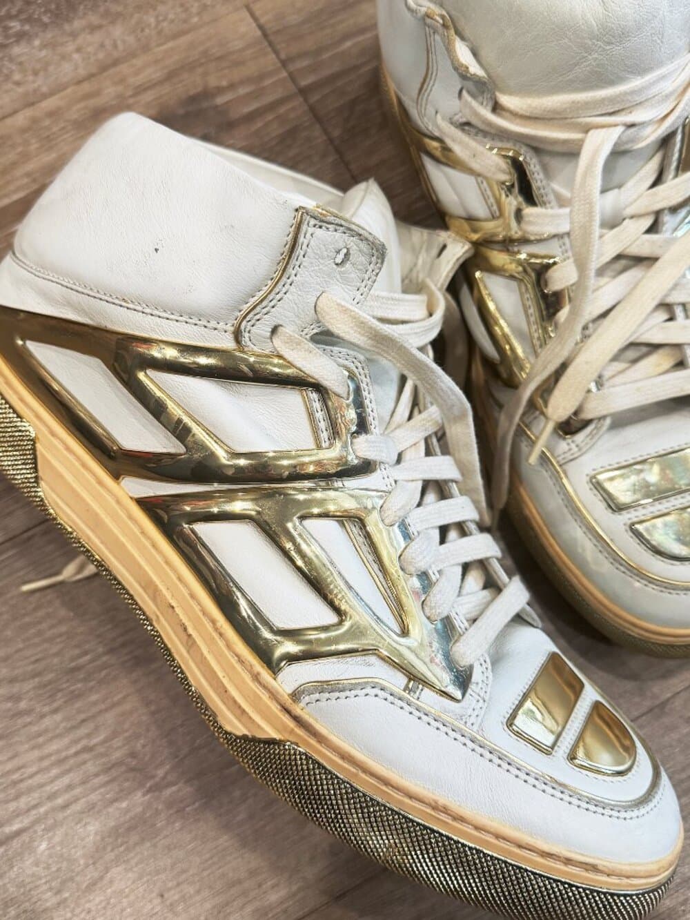 Alejandro Ingelmo Tron high-top - White and Gold - Size 10 RARE - Thumbnail 3