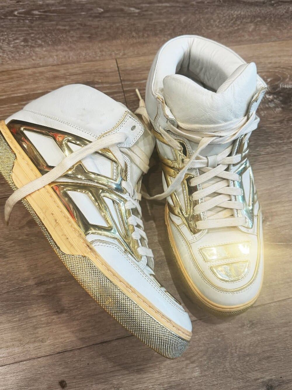 Alejandro Ingelmo Tron high-top - White and Gold - Size 10 RARE - Thumbnail 2