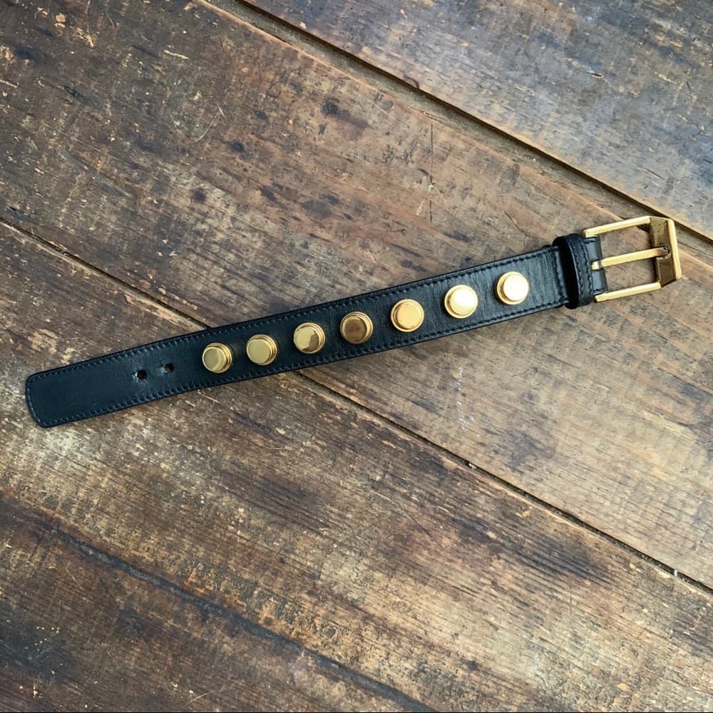 Saint Laurent Studded Leather Bracelet - Thumbnail 5