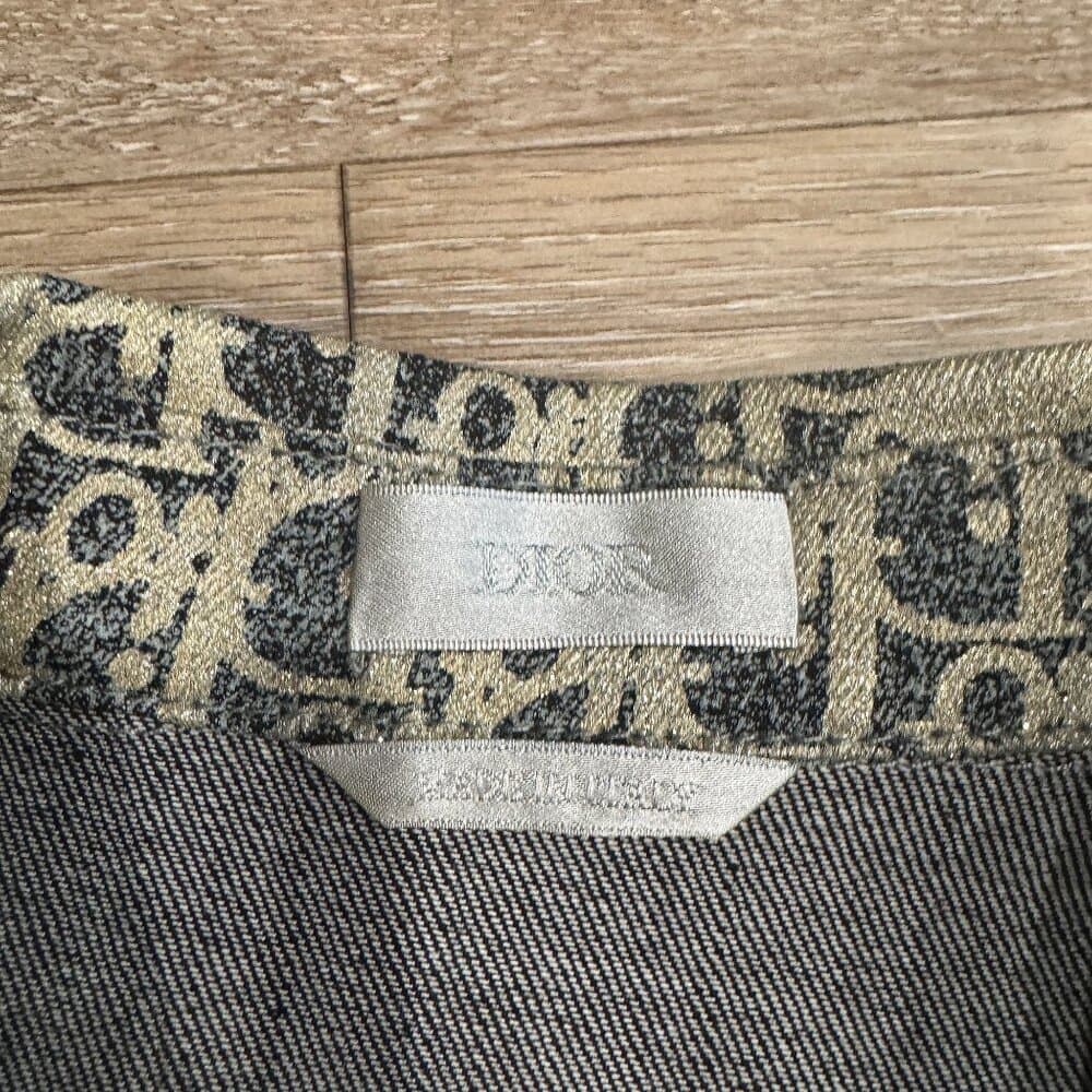 Dior Oblique Denim Overshirt / Jacket Gray Silver/Gold Tone Cotton - Thumbnail 3