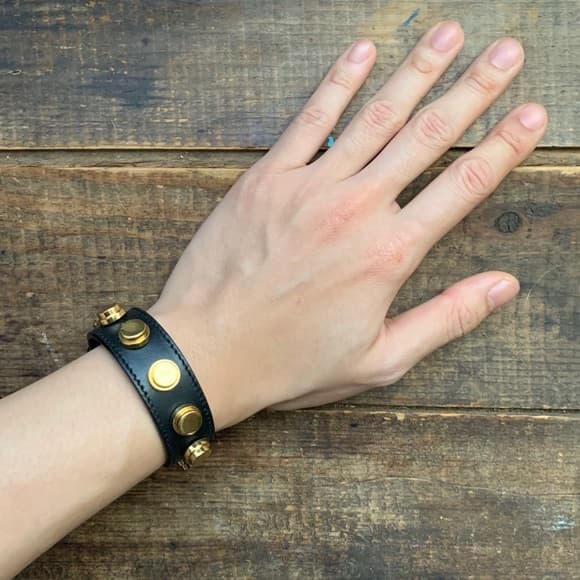 Saint Laurent Studded Leather Bracelet - Thumbnail 9