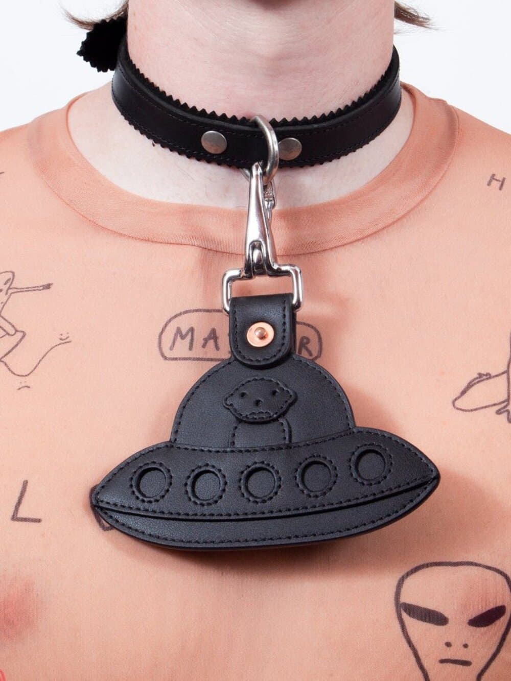 Walter Van Beirendonck AW22 "Bolt + Hook" Leather Keychain & Dog Collar Set - Thumbnail 2