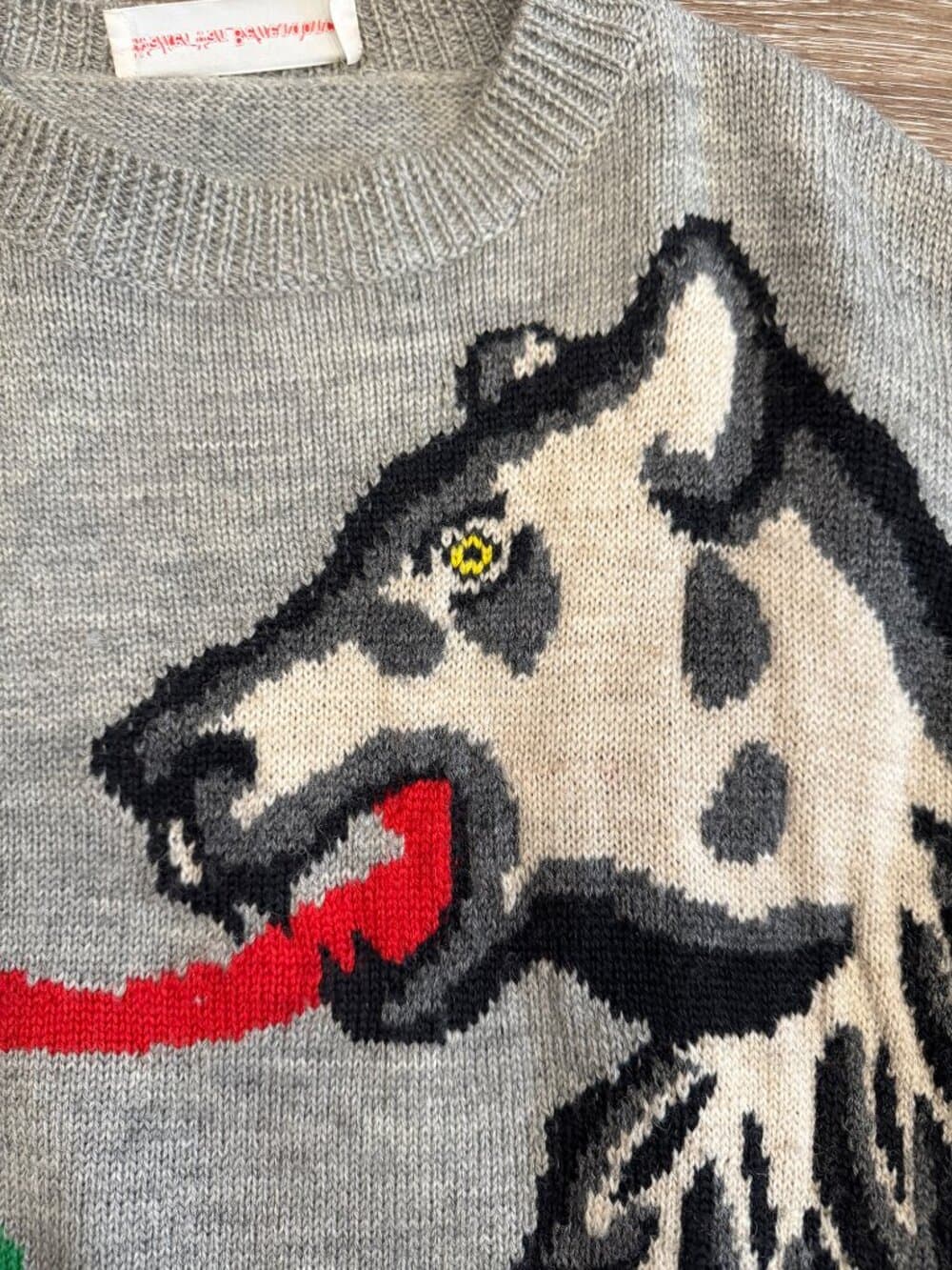 Walter Van Beirendonck FW16 "WOEST" Intarsia Knit Sweater Gray -fits like an XL - Thumbnail 3