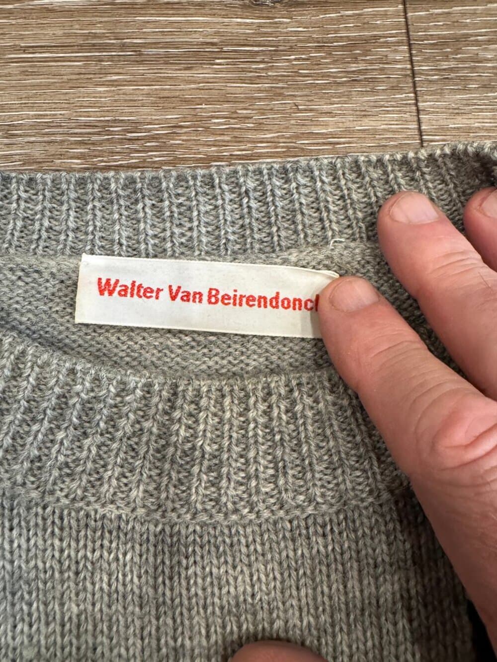 Walter Van Beirendonck FW16 "WOEST" Intarsia Knit Sweater Gray -fits like an XL - Thumbnail 4