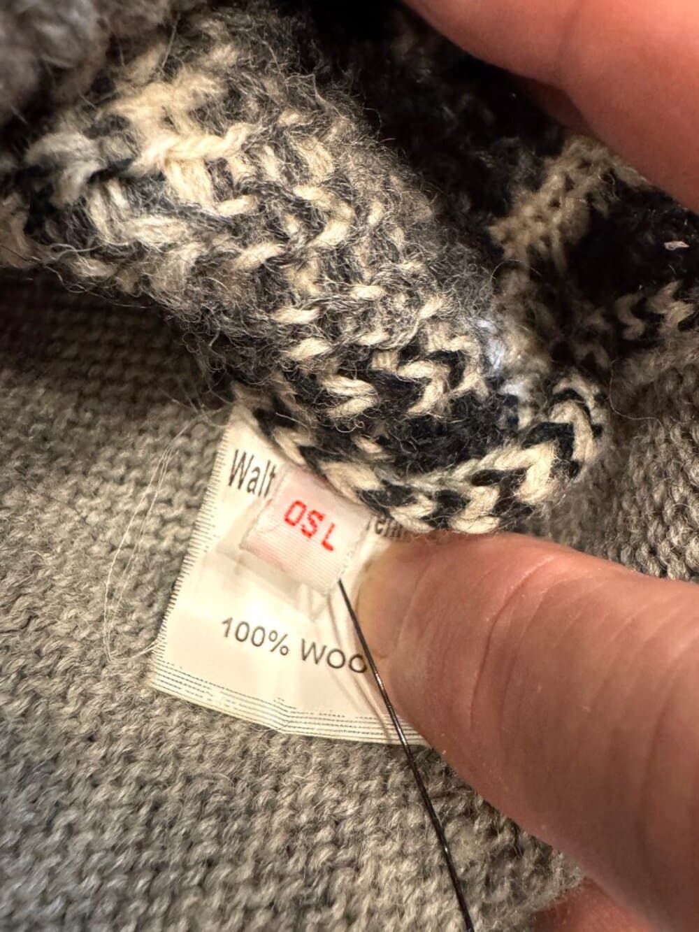 Walter Van Beirendonck FW16 "WOEST" Intarsia Knit Sweater Gray -fits like an XL - Thumbnail 5