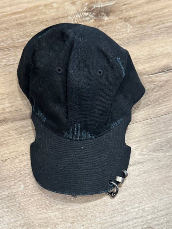 Balenciaga Black Pierced Distressed Baseball Cap Hat - Thumbnail 11