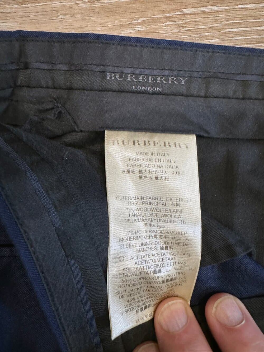 Burberry London Sandhurst Navy Blue Wool Mohair Suit - Thumbnail 9