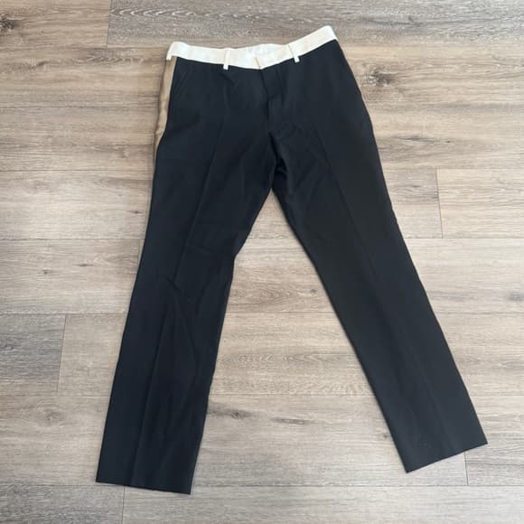 Burberry Black Dress Pants with White Accent - Thumbnail 14