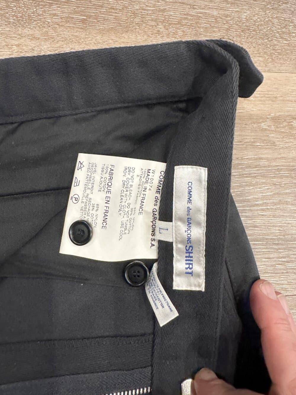 Archival Comme des Garçons SHIRT Heavy Cotton Drill Tuxedo Pants - (AW14) - Thumbnail 3