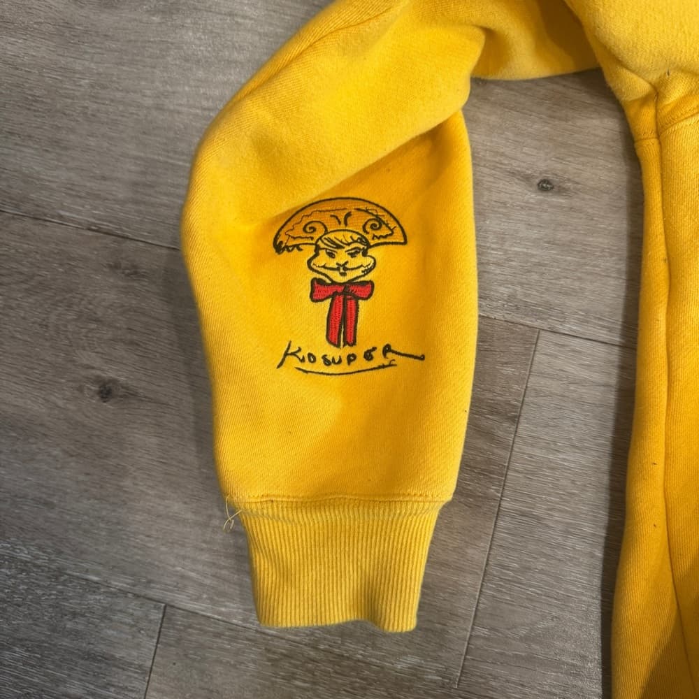 kidsuper studios yellow embroidered hoodie size XL - Thumbnail 3