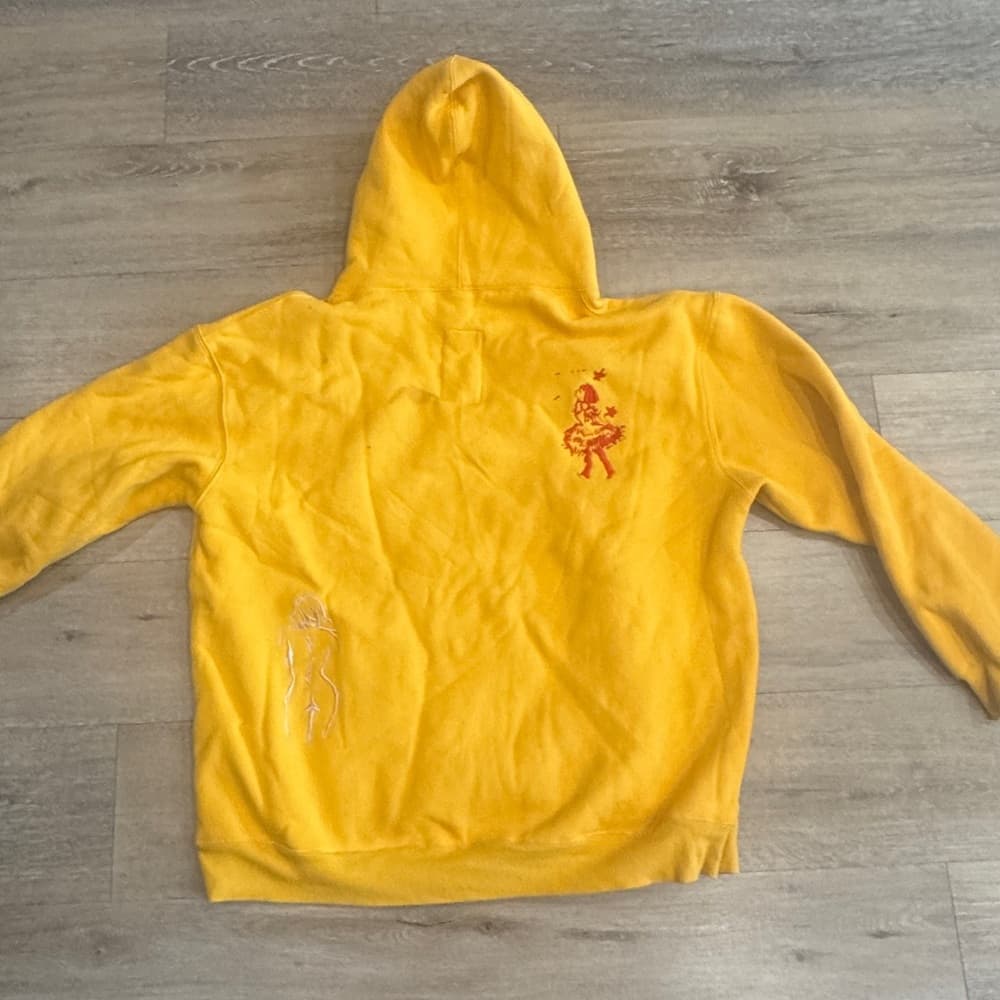 kidsuper studios yellow embroidered hoodie size XL - Thumbnail 2