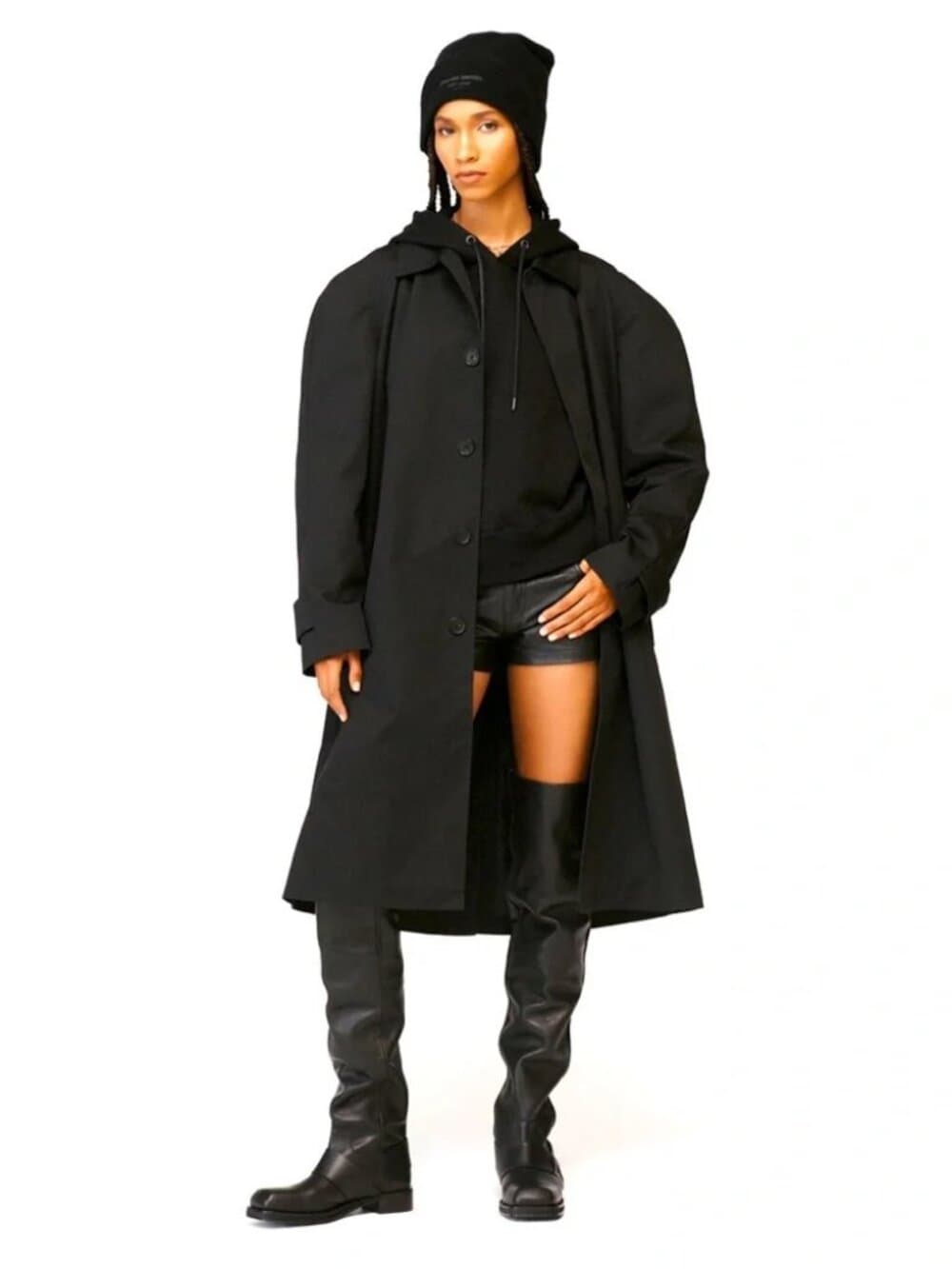 Zara x Steven Meisel Black Cotton Blend Coat - Thumbnail 2