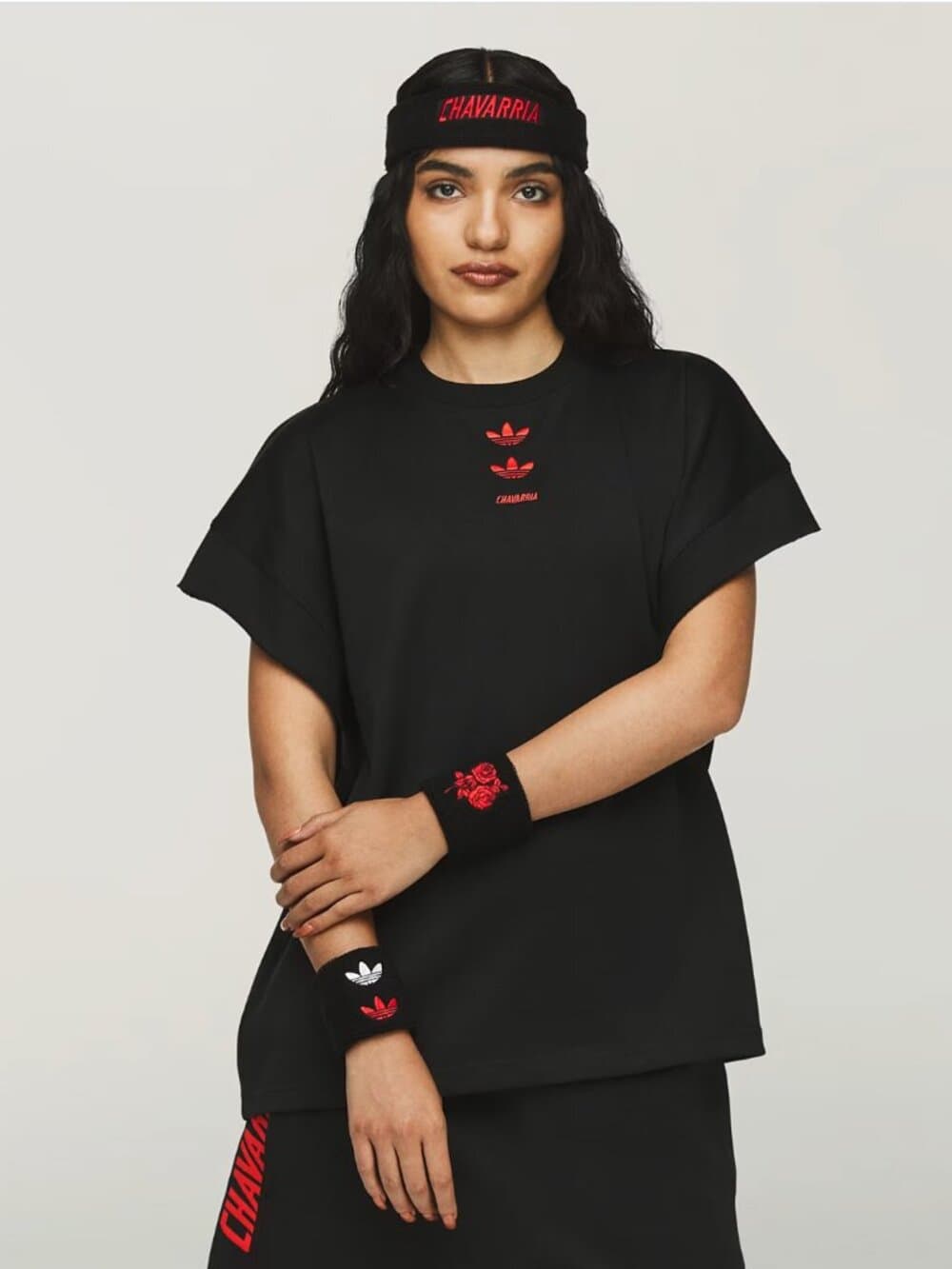 Adidas Originals x Willy Chavarria Embroidered Knit Headband - Black / Red - Thumbnail 6