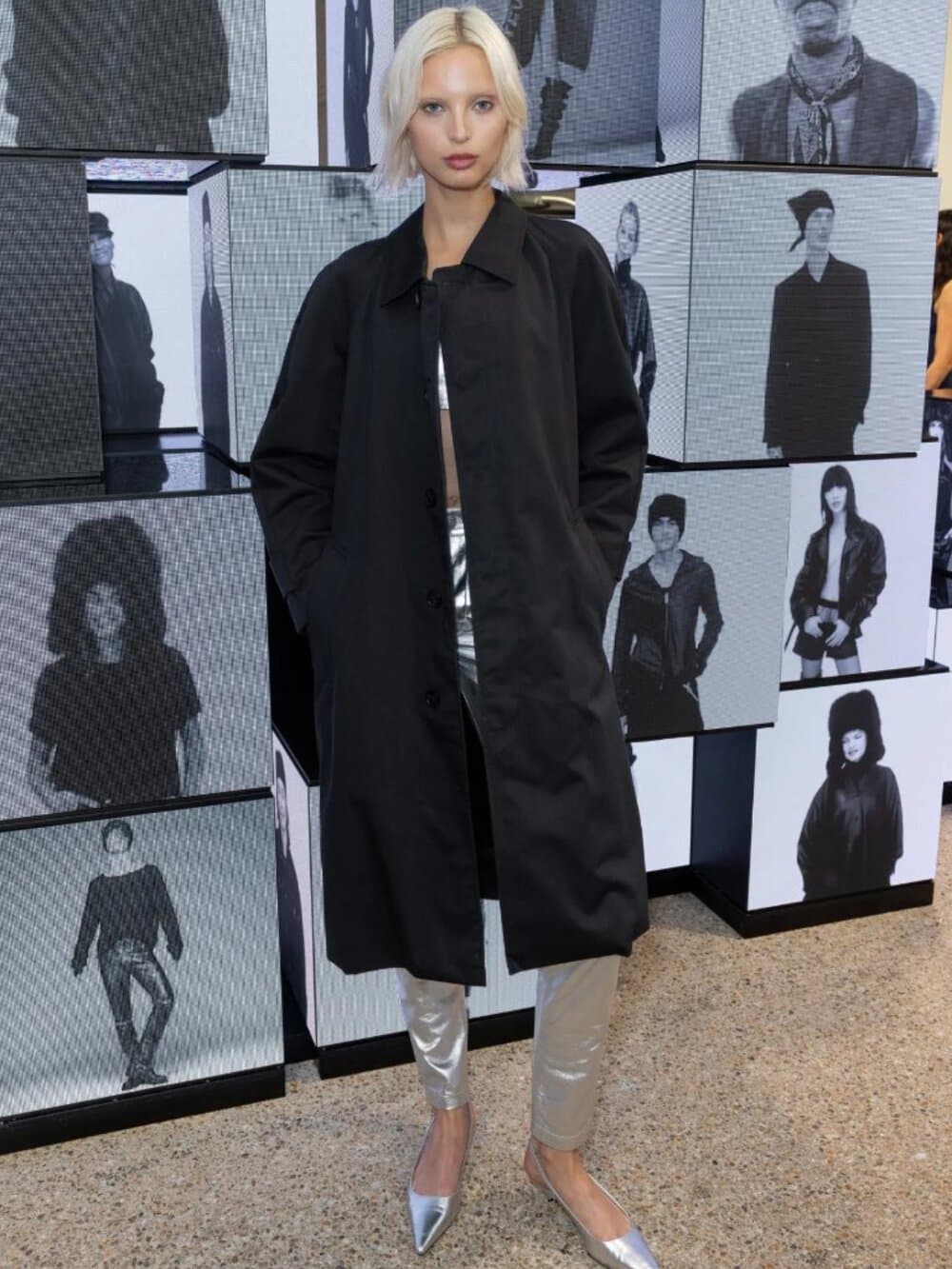 Zara x Steven Meisel Black Cotton Blend Coat - Thumbnail 8