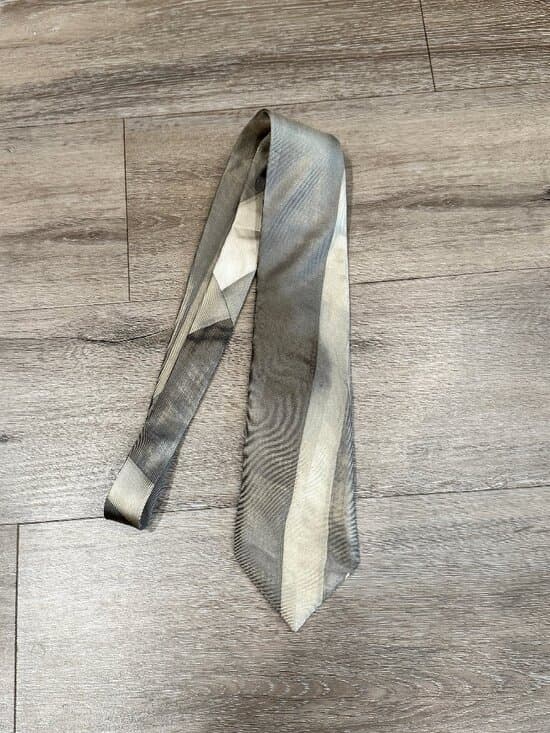 Vivienne Westwood Archive Distressed Union Jack Silk Tie, Grey Silver Italy - Thumbnail 8