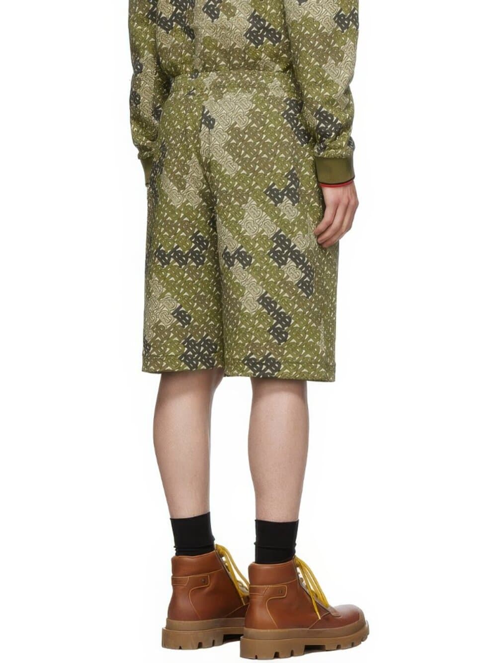 Burberry Khaki Monogram Shorts. Size large - Thumbnail 3