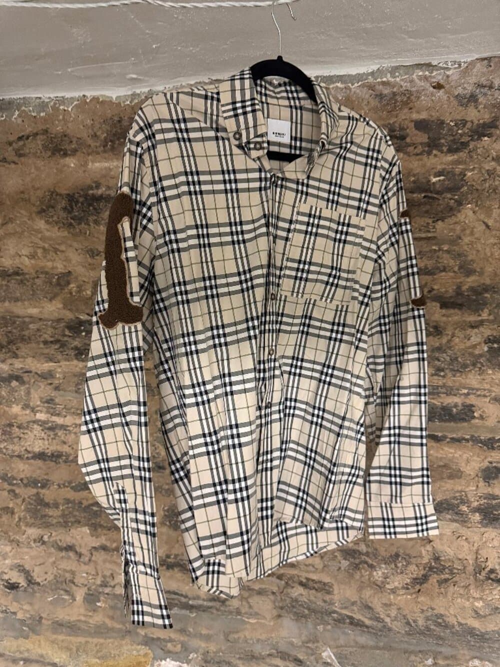 Burberry Letter Graphic Check Cotton Poplin Shirt. Designed by Riccardo Tisci - Thumbnail 2