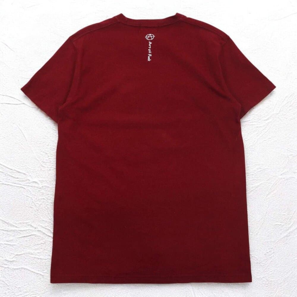 KIDILL Punk Cross Print T-Shirt - Burgundy Cotton - Thumbnail 9