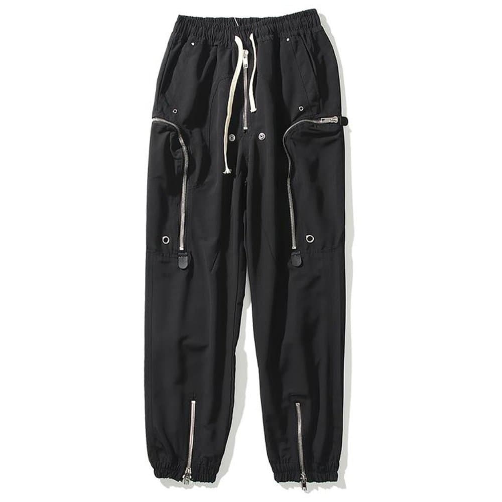 Multi-pockets Black tech fabric pants - Thumbnail 13