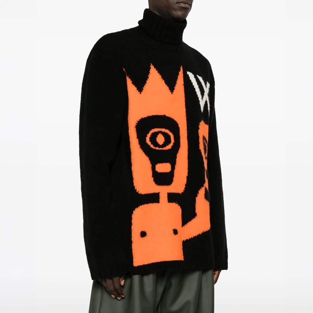 Walter Van Beirendonck Skull Knit Oversized Sweater Size Small - Thumbnail 3