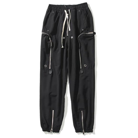 Multi-pockets Black tech fabric pants - Thumbnail 14