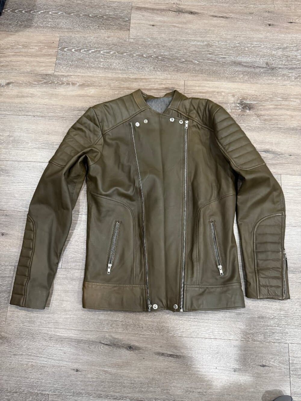 Quilted double-zip vegan leather biker jacket - Balmian style - Thumbnail 10