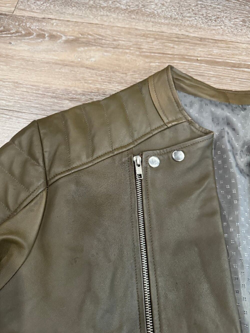 Quilted double-zip vegan leather biker jacket - Balmian style - Thumbnail 7