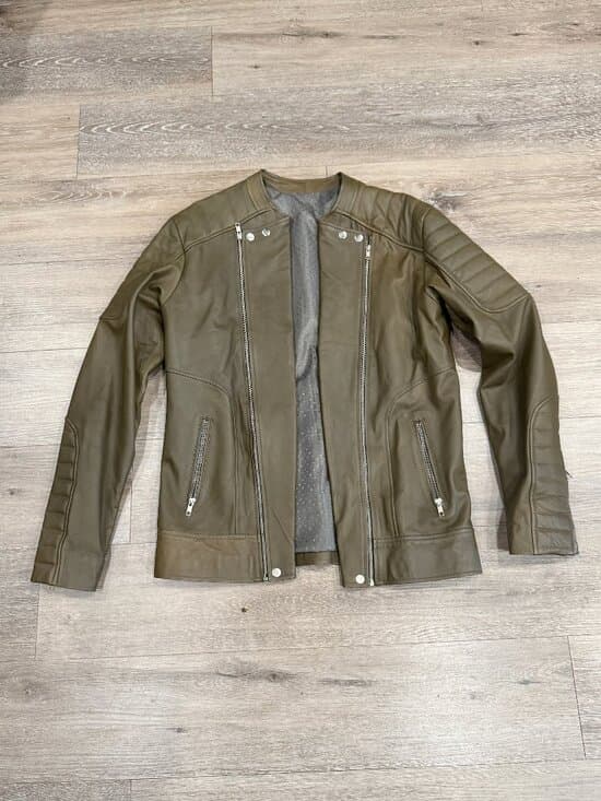 Quilted double-zip vegan leather biker jacket - Balmian style - Thumbnail 12