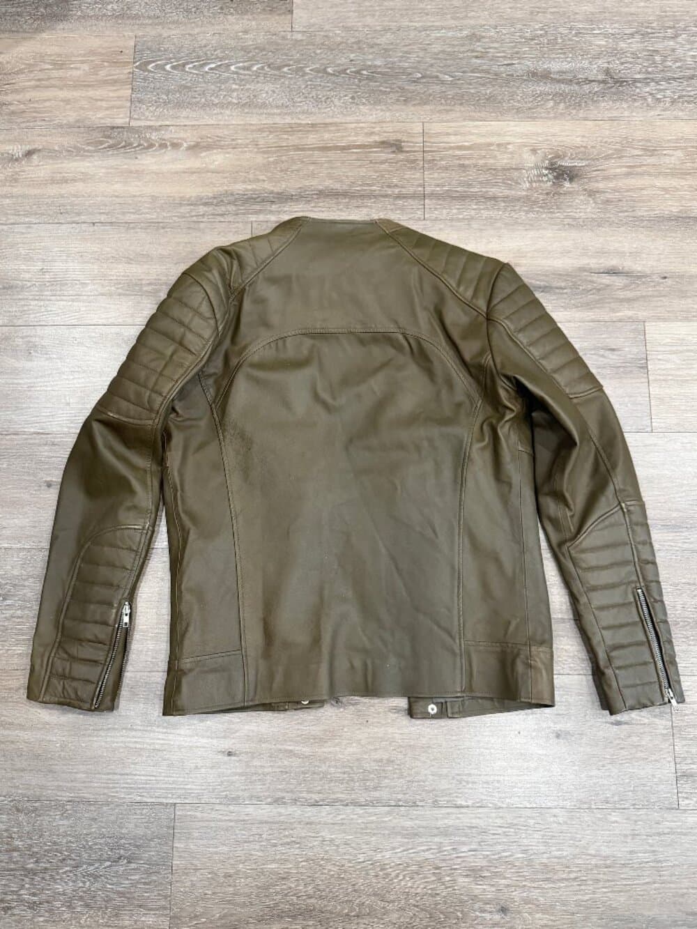 Quilted double-zip vegan leather biker jacket - Balmian style - Thumbnail 8