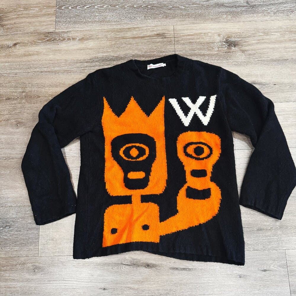 Walter Van Beirendonck Skull Knit Oversized Sweater Size Small