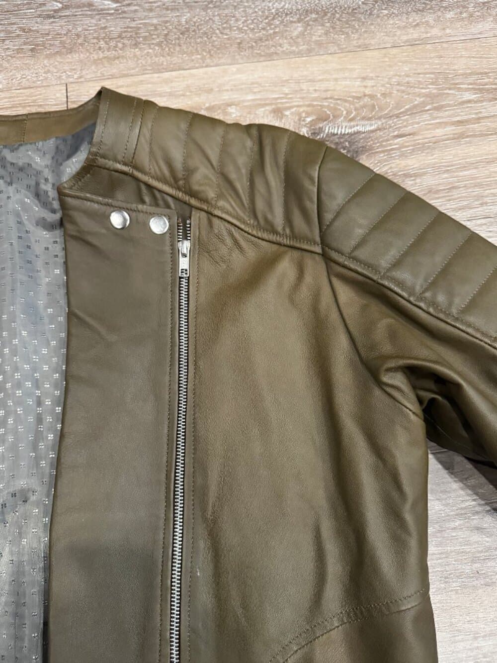 Quilted double-zip vegan leather biker jacket - Balmian style - Thumbnail 2