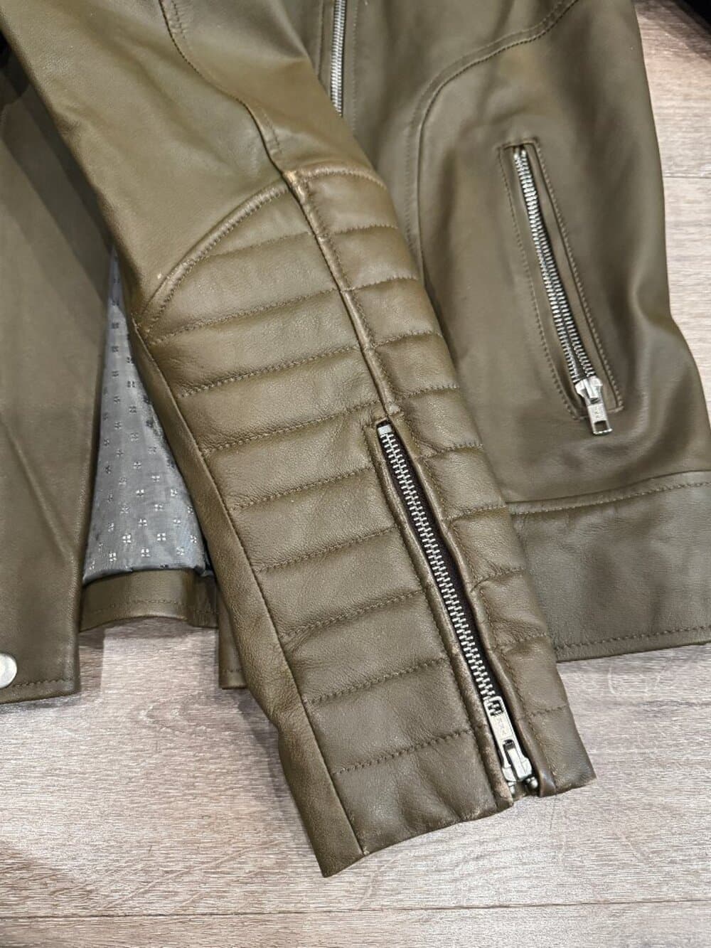 Quilted double-zip vegan leather biker jacket - Balmian style - Thumbnail 5