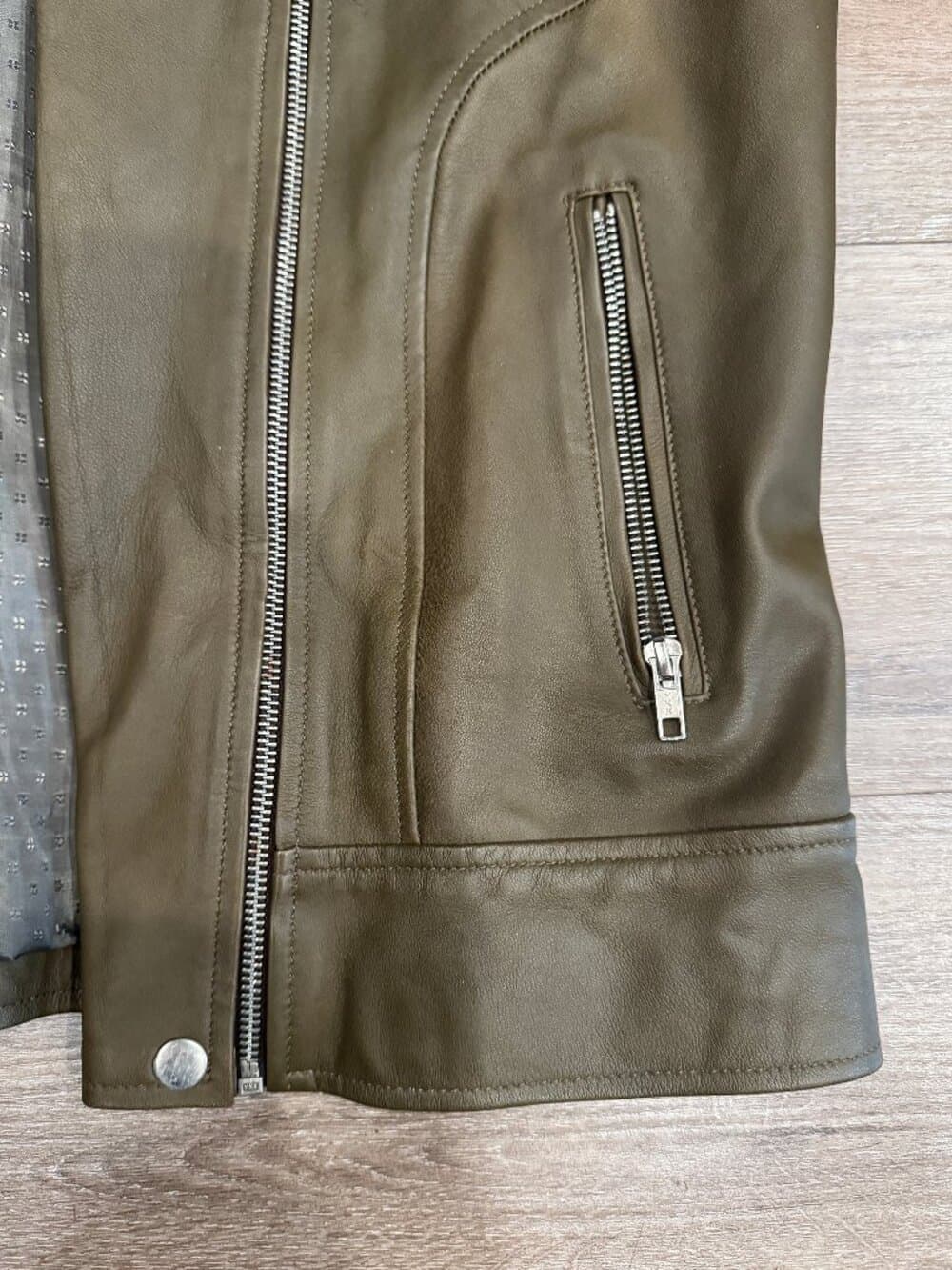Quilted double-zip vegan leather biker jacket - Balmian style - Thumbnail 3