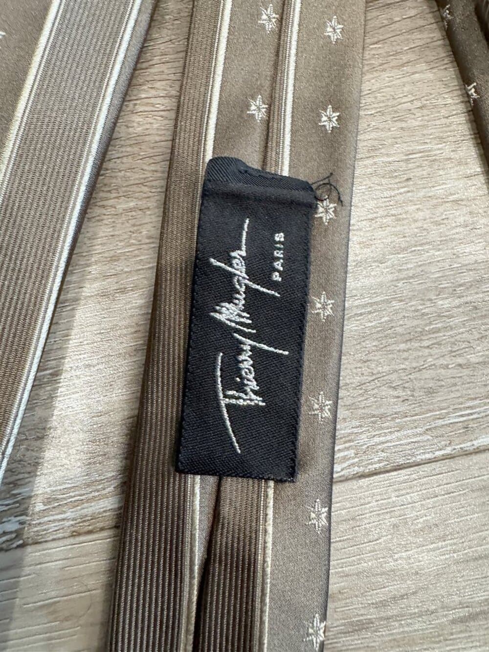 Vintage Thierry Mugler silk jacquard necktie - Thumbnail 3