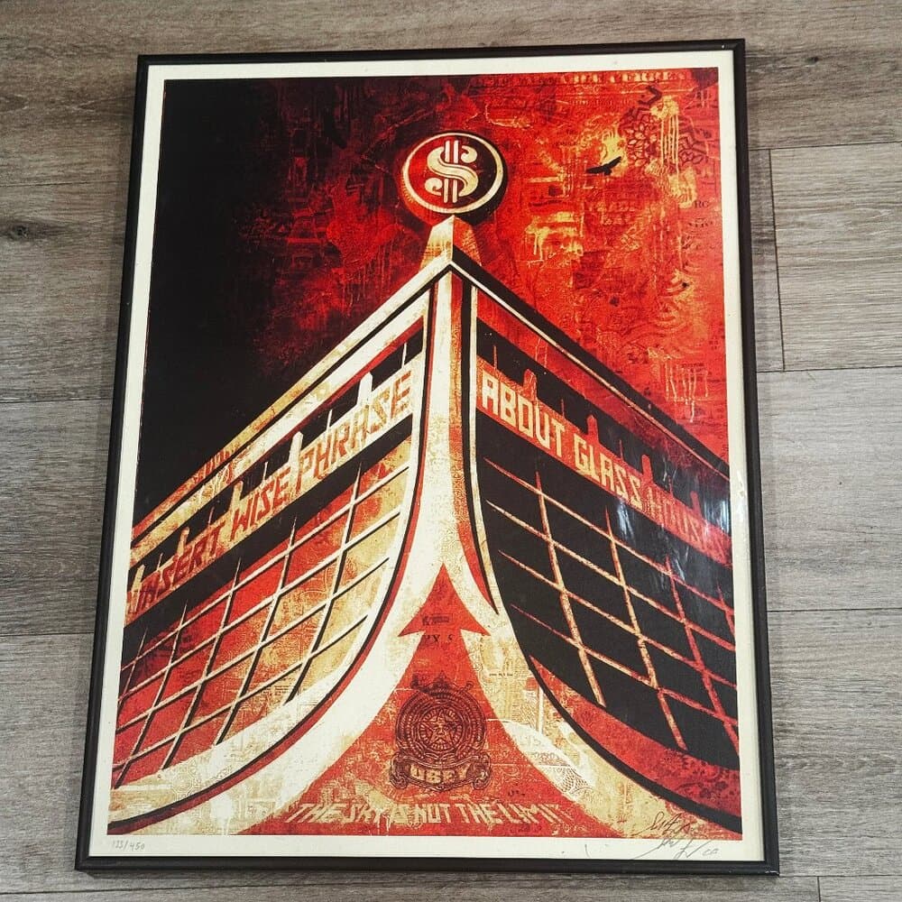 Shepard Fairey “Glass Houses” Screen Print - Signed - Obey Giant. #133/450 - Thumbnail 3